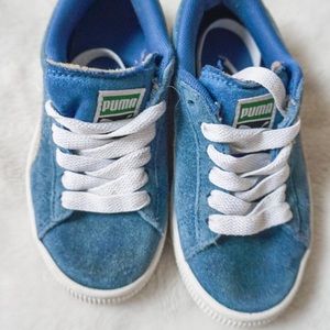 Puma Classic Blue Suede Sneaker Shoes (Toddler)